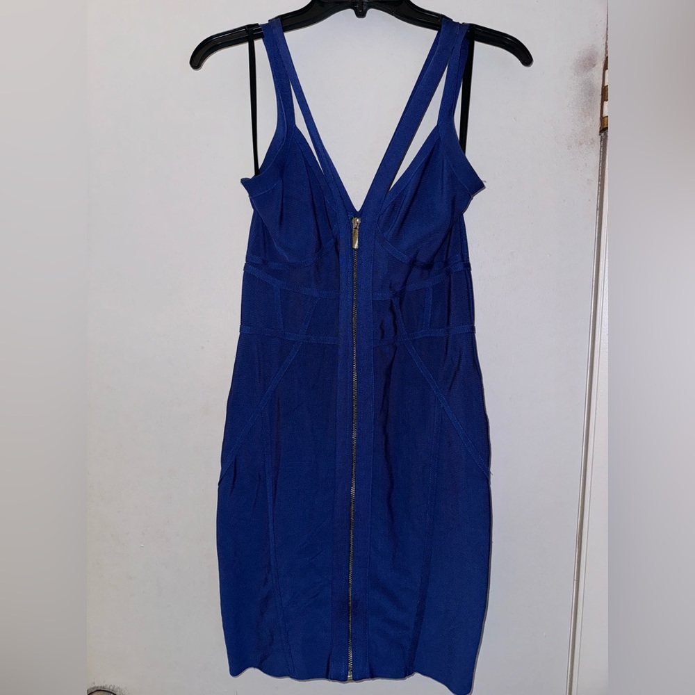 Bebe Bandage Mini Dress in Cobalt/Electric Blue. Size: Medium